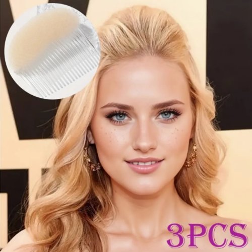 Evelyn 3 unidades Esponjas invisibles voluminizadoras para pelo – Pads de plástico con peine para volumen, ideal para recogidos y moños