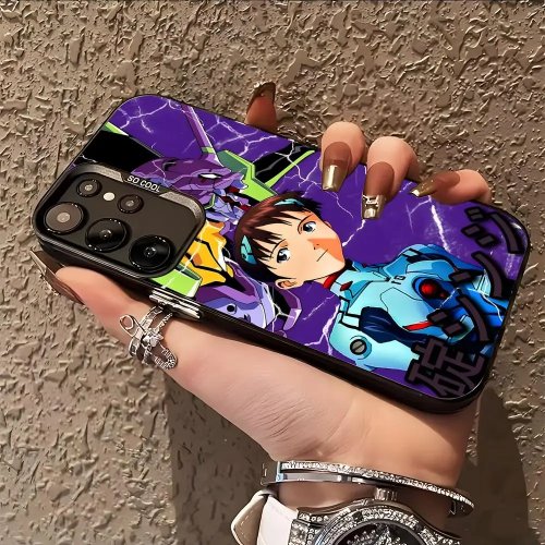 Coque EVA Shinji Ikari pour Samsung Galaxy S26/S25/S24/S23/S22/S21/S20/Note20/Plus/Ultra — coque protectrice argentée et colorée