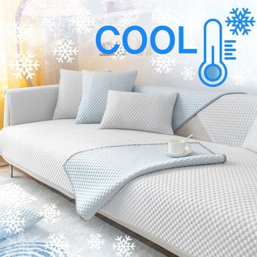 Bọc ghế sofa Ice Silk mùa hè – miếng trải/khăn phủ chống trượt, mát lạnh, cỡ đa năng cho phòng khách
