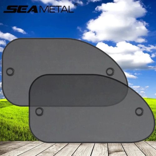 SEAMETAL 2 cái Rèm che nắng cửa sổ ô tô — Màu đen, chống tia UV, dùng trước & sau