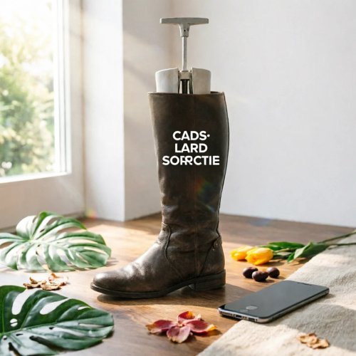 Cast-aluminum boot stretcher with adjustable handle — expands boot shafts for instep comfort