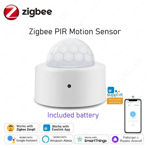 เซนเซอร์จับความเคลื่อนไหว PIR Zigbee รองรับ eWeLink — เซ็นเซอร์อินฟราเรดตรวจจับคนสำหรับสัญญาณกันขโมยและสมาร์ทโฮม รองรับ ZBBridge, Z2M