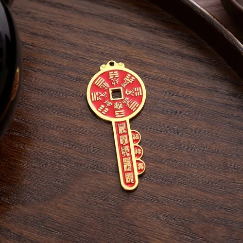 Lucky Three Emperors Coin Keychain Pendant - Feng Shui Wealth Charm Unisex