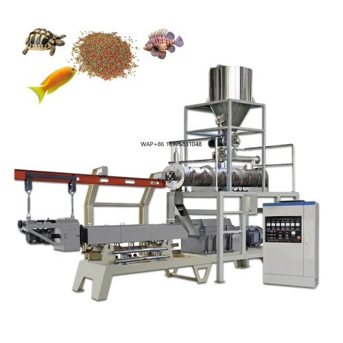 Ligne de production d'aliments pour poissons : extrudeuse à double vis en inox grande capacité — aliments flottants et coulants