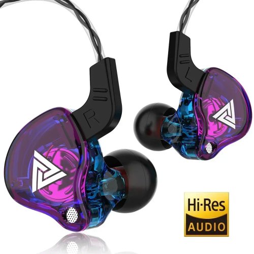 Auriculares com fio QKZ AK6, driver de cobre Hi‑Fi, jack 3,5 mm, graves estéreo, intra‑auriculares com microfone, para desporto