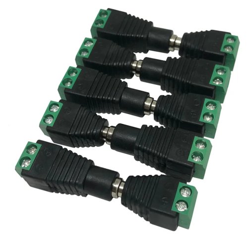 5 par złączy DC 12V 5,5×2,1 mm wtyk i gniazdo — adaptery zasilania do taśm LED i kamer CCTV
