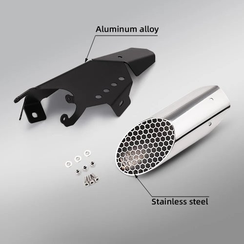Knalpot muffler dengan jaring sarang lebah dan pelindung panas untuk Yamaha MT-07 / YZF-R7 / XSR700 / Tracer 7 2014-2026 — modifikasi/aftermarket