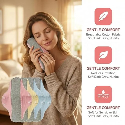 4pcs Reusable Incontinence Pads — Washable Bladder Leak Pads for Women & Men, Daily Leak Protection, Soft Absorbent Liners