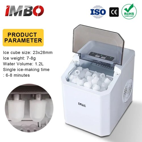 Mini macchina del ghiaccio da banco portatile — Automatica, produce ghiaccio 'bullet', compatta per casa, cucina o dormitorio