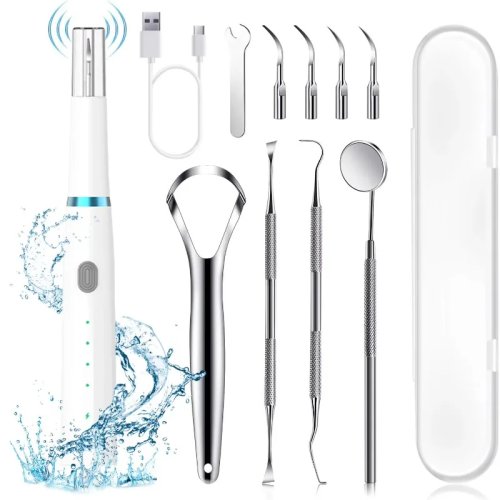 Electric ultrasonic pet toothbrush & dental cleaner for dogs and cats — plaque remover and flosser for home use