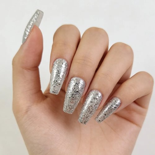 Móng dán kiểu French cổ điển, ngắn, hình tròn