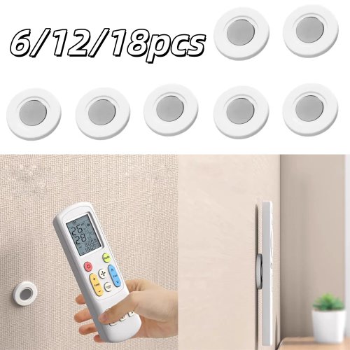 Soporte magnético de pared para mando a distancia, sin taladro, clip magnético — 3–24 unidades