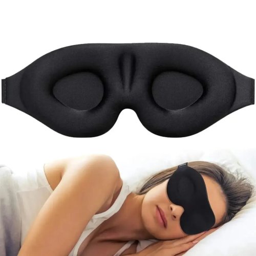 3D-Schlafmaske mit konturierter Form und hohlgeformten Augenmulden – komplett lichtblockierend, bequemes Unisex-Modell