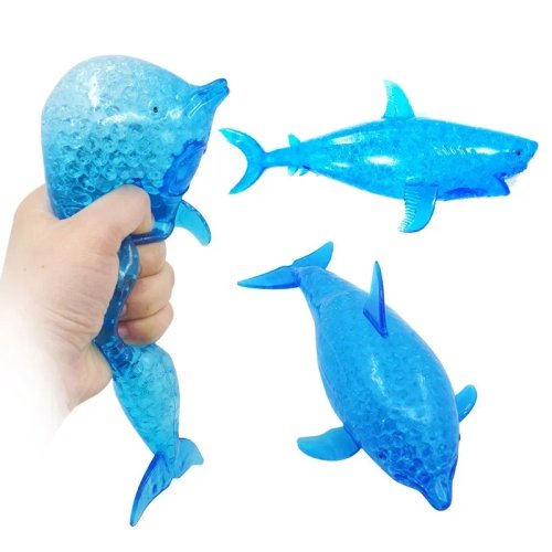 スクイーズ（Squishy） サメ・イルカ ストレスボール — 伸びるやわらかい押しつぶせるおもちゃ 子供・大人向け