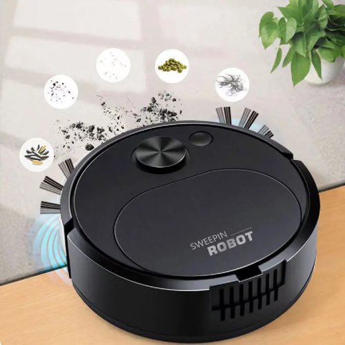Saugroboter 3-in-1 (Saugen, Kehren, Wischen), 1500Pa, smart, kabellos, USB‑Ladung – für Zuhause & Büro