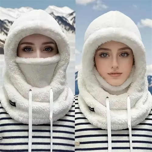 Cagoule thermique d'hiver coupe-vent en polaire, masque intégral avec tour de cou réglable pour ski, moto et vélo