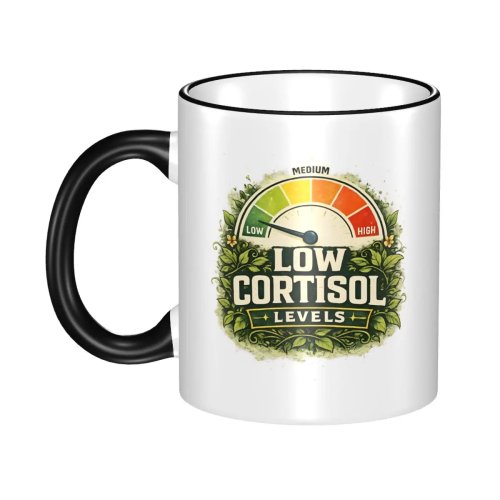 High-Quality 'Low Cortisol Levels' Meme Mug — Funny Tea/Coffee Cup, Novelty Gift