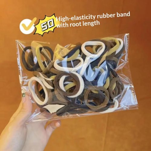 Pack 50 elásticos para cabelo sem costura 4 cm — delicados, não danificam o cabelo