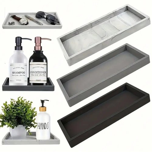 1 pza Bandeja de silicón suave para baño y tocador - Organizador de joyas y cosméticos