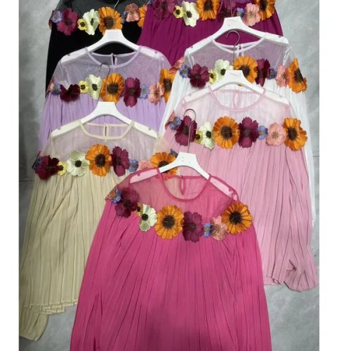 Chemisier plissé femme à fleurs, manches longues — style coréen, effet affinant, coupe ample et élégante pour le printemps/bureau