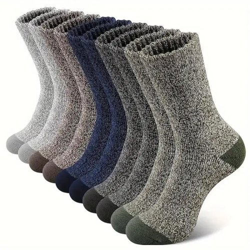 5 Paar Merinowoll-Socken für Herren – Extra dicke Thermo-Wandersocken für kaltes Wetter