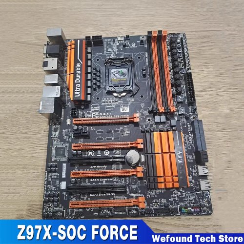Scheda madre GIGABYTE GA-Z97X-SOC FORCE ATX Socket LGA1150 (chipset Z97) per overclock, compatibile con Intel Core i7-4790K