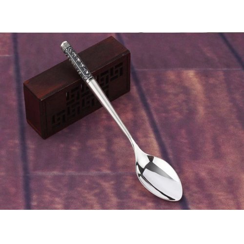999 sterling/solid silver spoon — pure silver table spoon, large serving spoon & coffee spoon for household