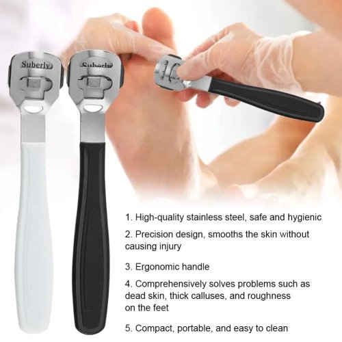 Lima para pies removedor de callos acero inoxidable – 1 pz, herramienta de pedicura para talones