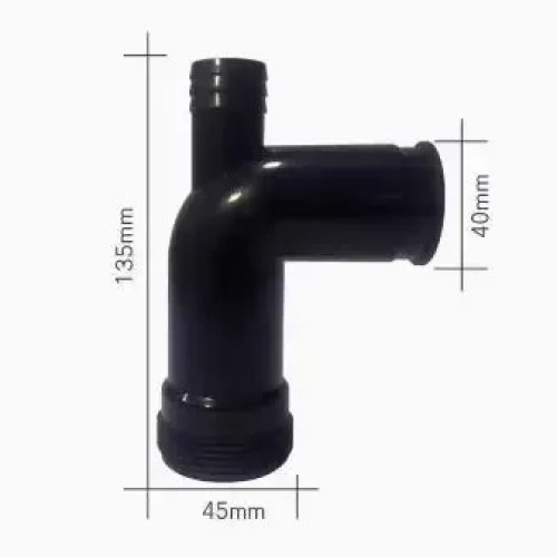Flange de drenagem preto para triturador de resíduos alimentares - 1 unidade