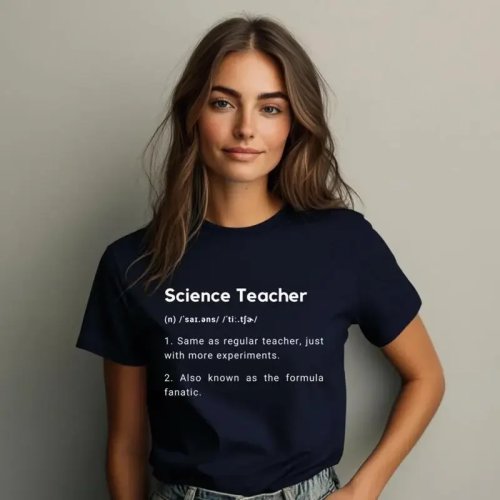 T‑shirt divertido para professor de ciências — «Definição: Experiências, Fórmulas, Fanático» — Para professores e formadores