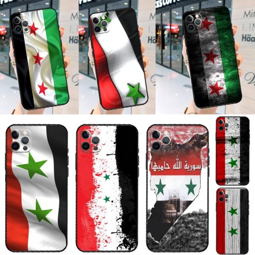 Syria flag iPhone case — back cover compatible with iPhone 11/12/13/14/15/16/17 (incl. Pro/Max/mini/Plus)