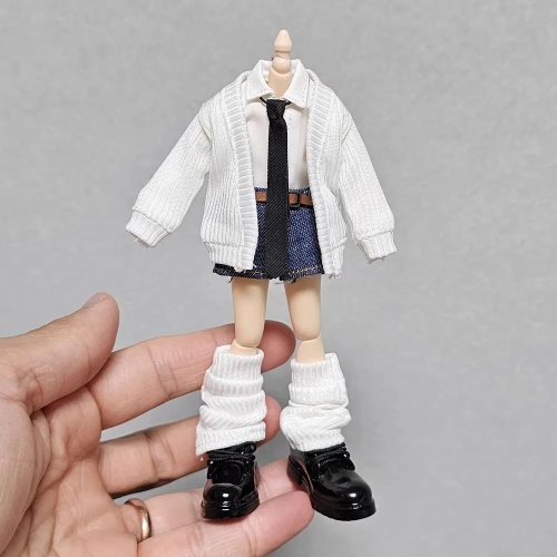 Vêtements pour poupée Snail 1/12 pour corps OB11 (12 points) – Cardigan/Pull Ashi 2.0 P9 pour figurine 1/12