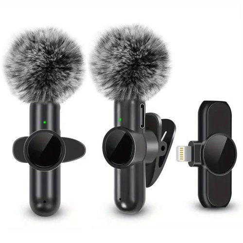 Mic cài áo không dây kèm mút chống gió cho iPhone và Android
