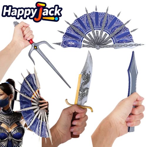 Accessoires cosplay Kitana & Mileena — Dagues fourchues imprimées en 3D, accessoires de costume adulte (Halloween/Carnaval)