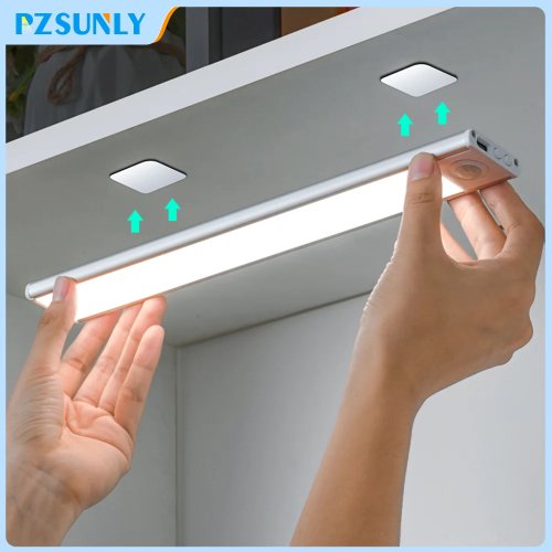 Lampu LED Sensor Gerak — Nirkabel, Isi Ulang USB untuk Bawah Kabinet / Lemari, Lampu Malam