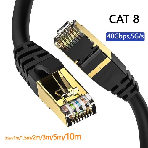 Cáp mạng Cat8 dẹt RJ45 40Gbps 2000MHz 26AWG – Cáp LAN tốc độ cao cho Router, PC, PS4, TV, Laptop
