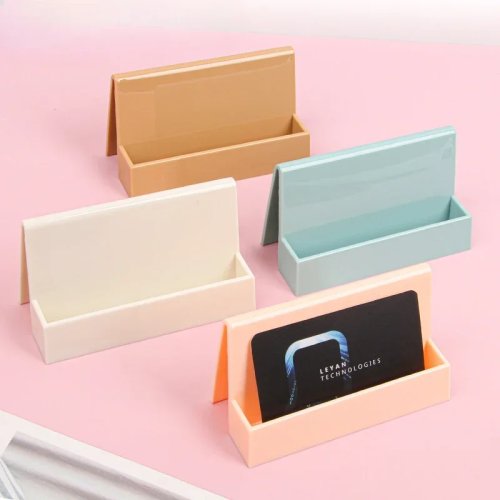 Women's Creative Desktop Business Card Holder — Card Storage Box & Display Stand for Office/Exhibitions