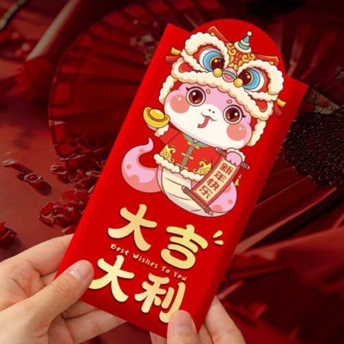 Sobres rojos (hongbao) 4/6 uds — Año de la Serpiente 2025, sobres para Año Nuevo Chino
