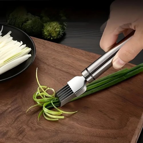 Affetta-verdure manuale in acciaio inox multifunzione – taglia cipolla, aglio e pomodoro – con più lame
