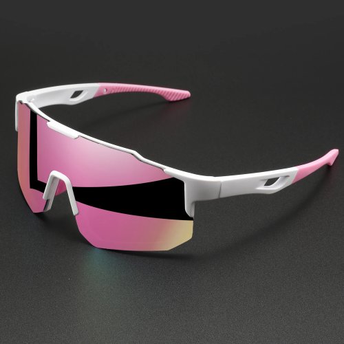 Lunettes de soleil sport oversize colorées, monture enveloppante, protection UV400, unisexe et confortables pour vélo, randonnée et activités de plein air
