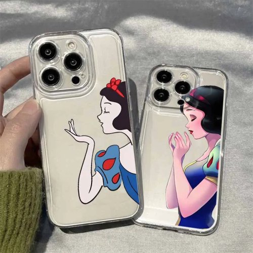 Прозорий чохол S-Snow Whites, милий, для Apple iPhone 11–17 (Mini/Pro/Max/Plus/Air)