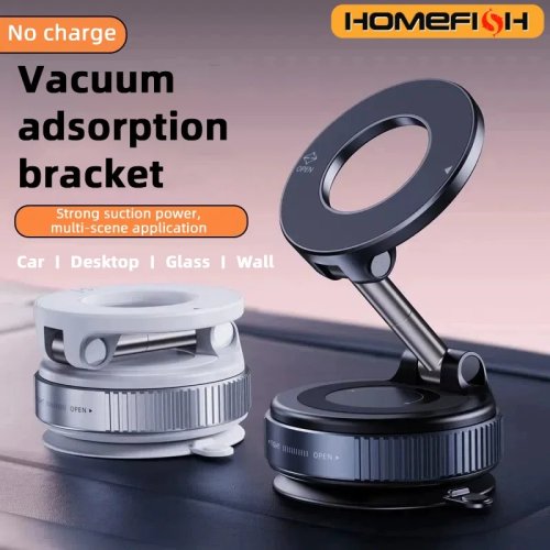 HOMEFISH K007 Soporte Magnético para Móvil — Base magnética con giro en 3 ejes, regulable para coche, mesa y más