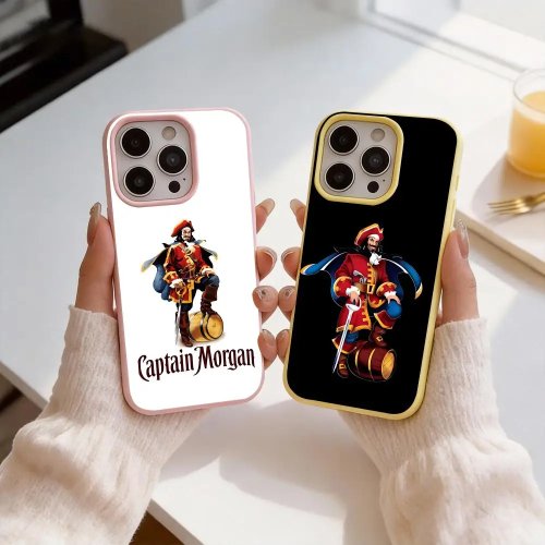Przezroczyste etui 2 w 1 Captain Morgan z odpinanym miejscem na karty do iPhone 12–17, miękkie, wielokolorowe