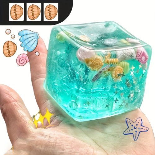 3D 스퀴시 해적 조개 모양 – 저반발 부드러운 스트레스 완화 쥐어짜는 인형, 10대·성인용, 크리스마스 선물