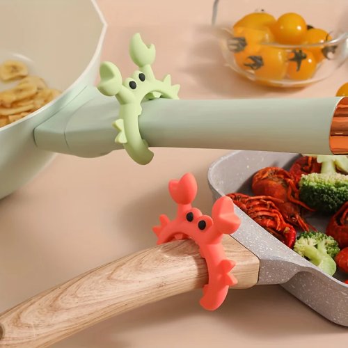 Set of 2 Silicone Spoon Holders — Cute Crab & Octopus Design, Heat-Resistant Utensil Rest for Spoons, Spatulas & Kitchen Tools, Organizer Ideal as Gift