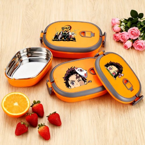 Demon Slayer (Kimetsu no Yaiba) geïsoleerde lunchtrommel – ruime bento voor picknick