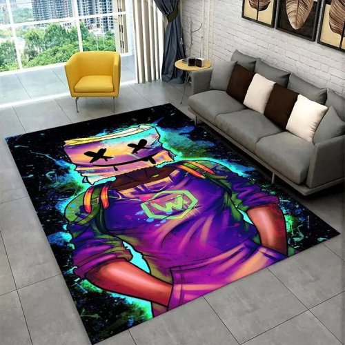 Fortnite-themed cartoon non-slip area rug — soft floor mat for living room, bedroom or playroom, ideal for kids' rooms