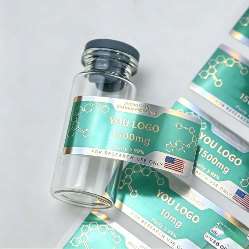 맞춤형 고급 펩타이드 분말 라벨 및 3~10ml 바이알용 박스 — 화장품·피트니스 용품
