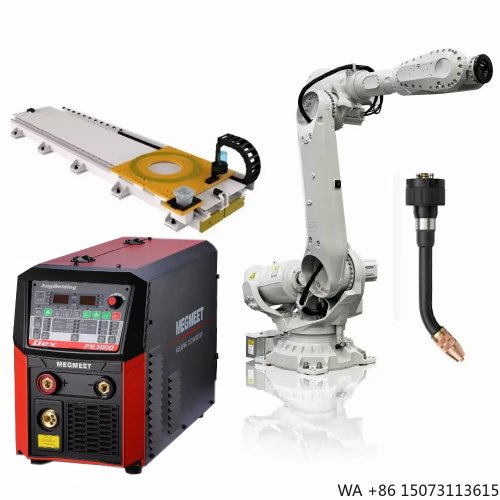 Brazo robot de soldadura industrial 6 ejes, compatible con soldadores estándar y carriles para robots