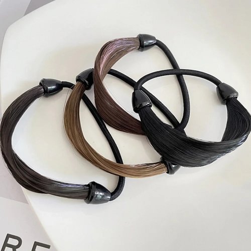 Confezione da 4 elastici per capelli (4 colori) — per coda e treccia, donna e bambina